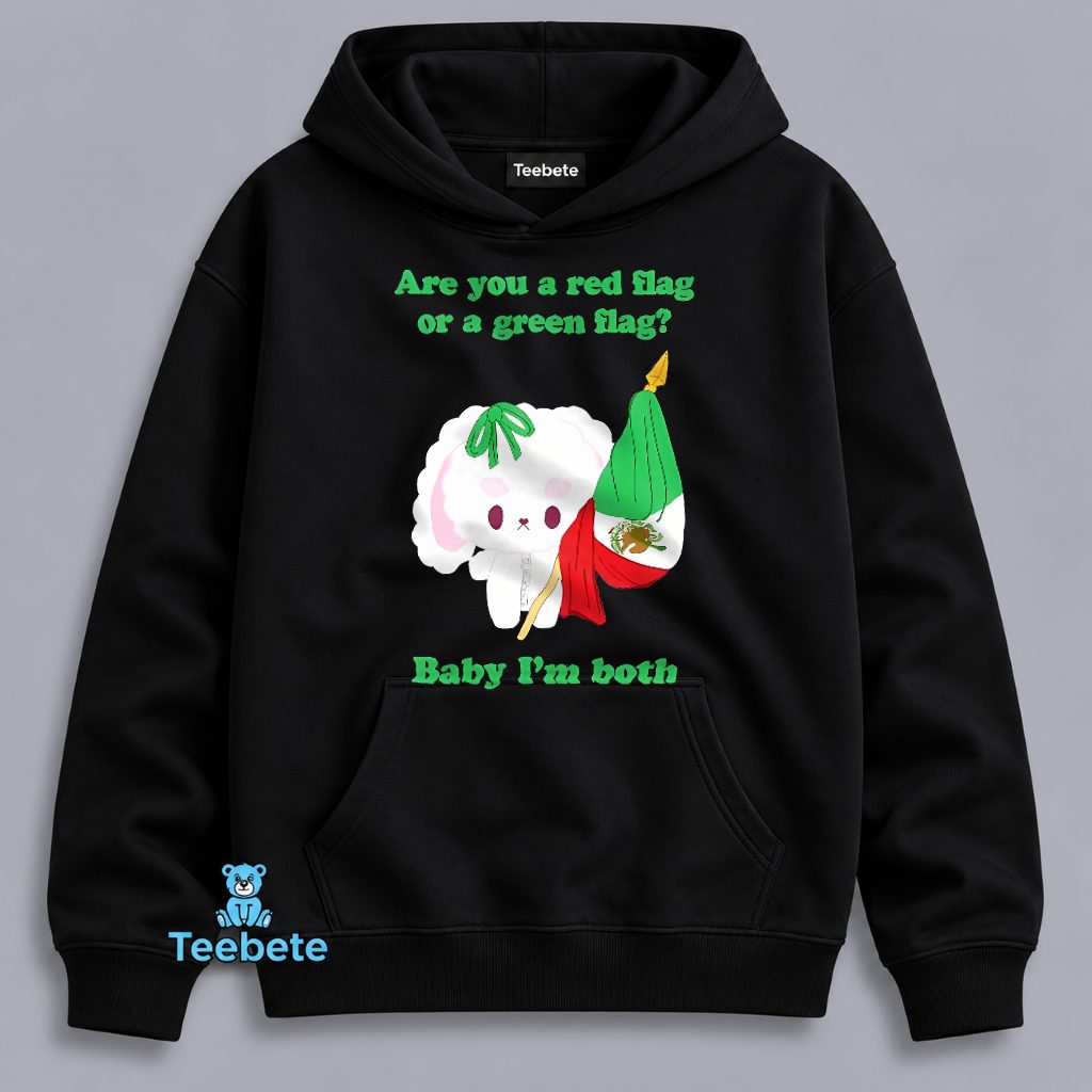 Red Flag Or Green Flag Baby Im Both Mexico Cute Funny Hoodie Red Flag Or Green Flag Baby Im Both Mexico Cute Funny Hoodie