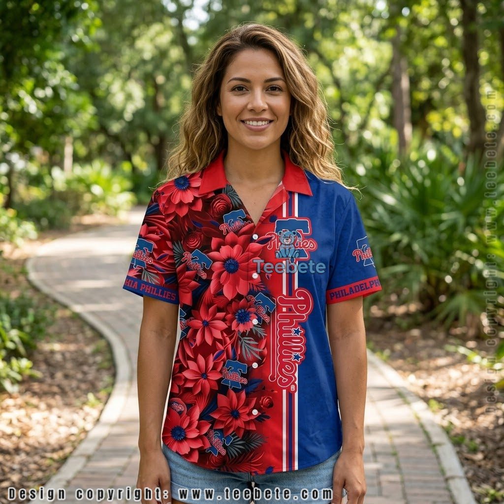 Red Sunflower Philadelphia Phillies Hawaiian Shirt