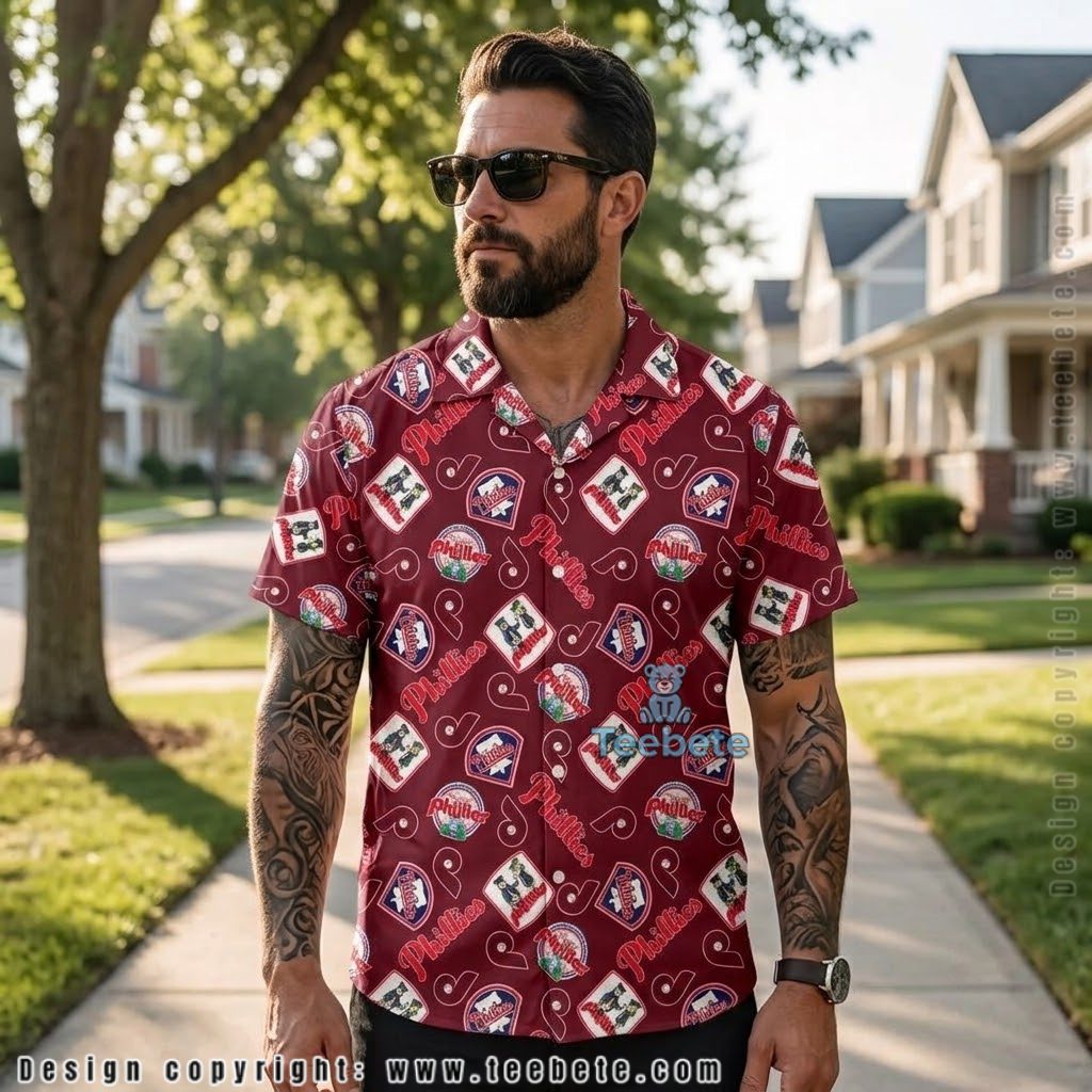 Retro Logo Philadelphia Phillies Hawaiian Shirt