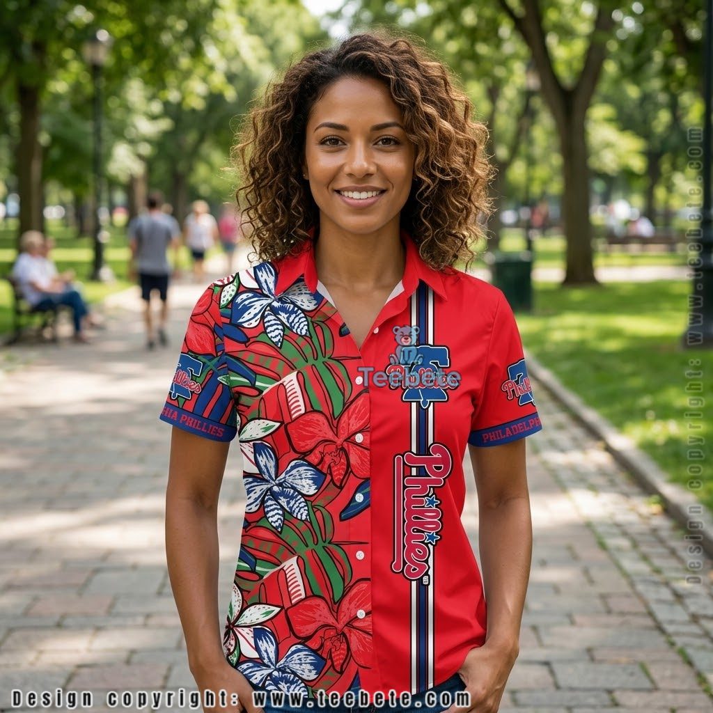 Side Stripe Philadelphia Phillies Aloha Shirt