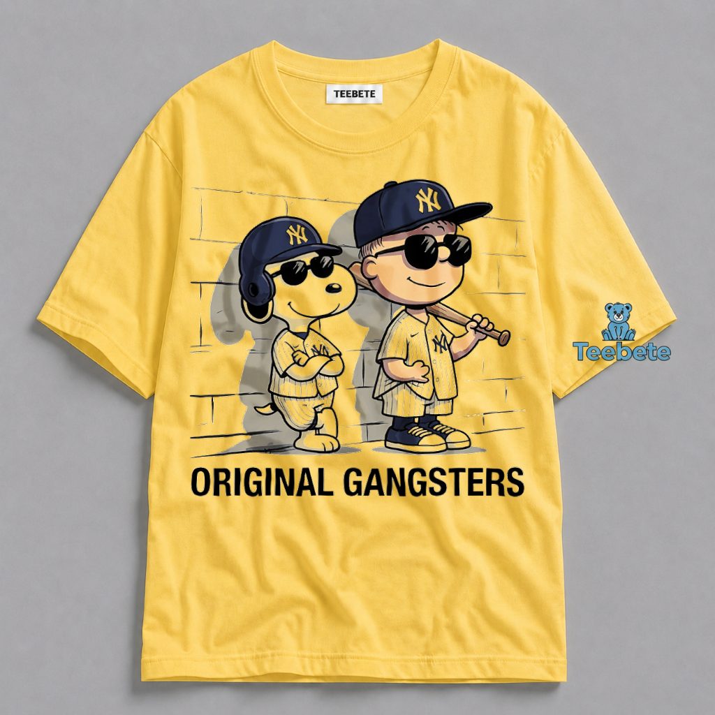 Snoopy Charlie Brown Yankees Cool Baseball Fan Shirt