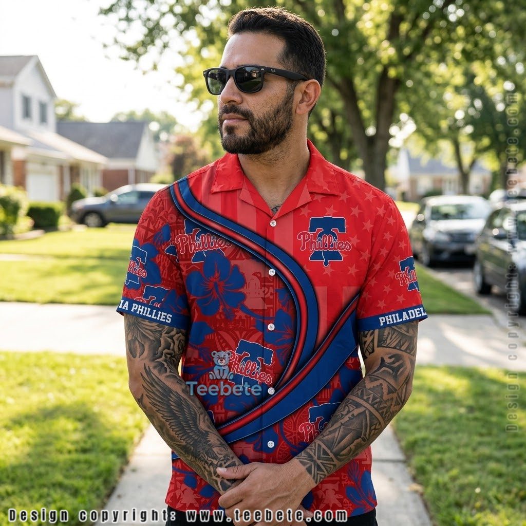 Stars Curved Philadelphia Phillies Hawaiian Shirt