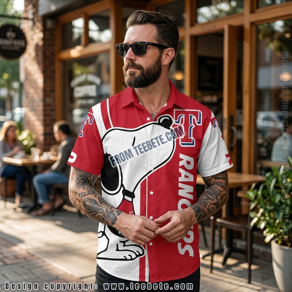 Texas Rangers Snoopy Cool Button down Shirt