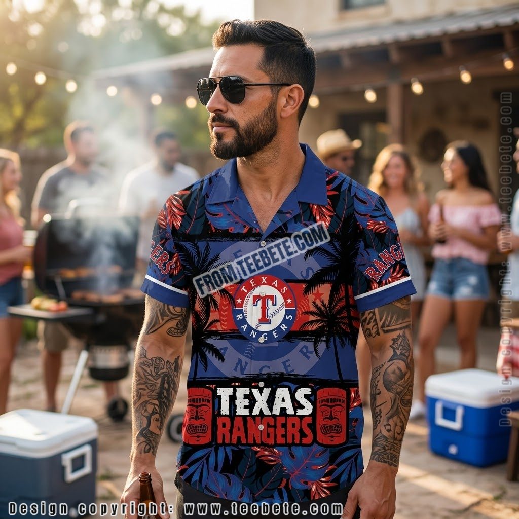 Texas Rangers Tiki Dark Tropical Shirt