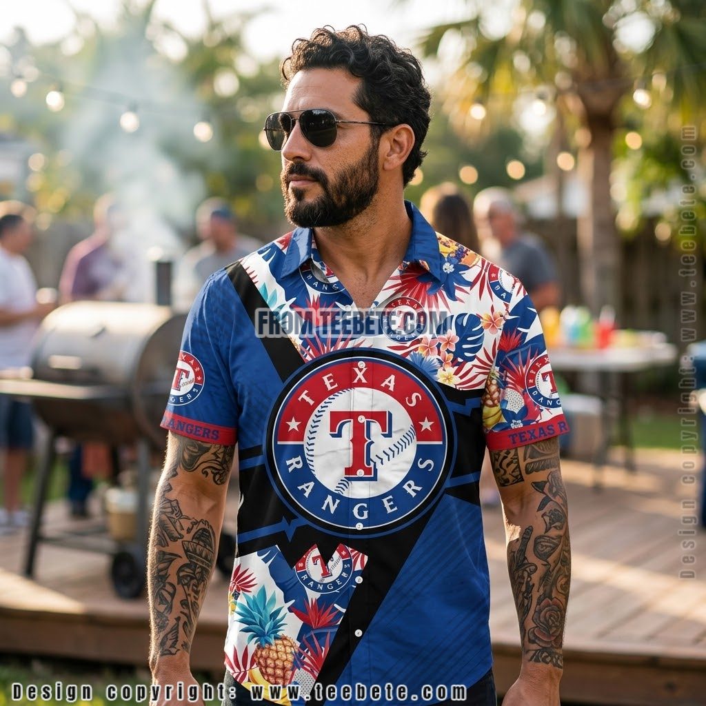 Texas Rangers Tropical Fruit Aloha Shirt
