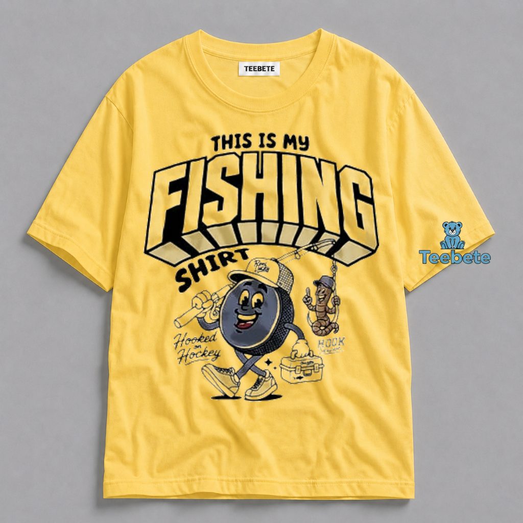 This Is My Fishing Hooked On Hockey Puck Funny Shirt