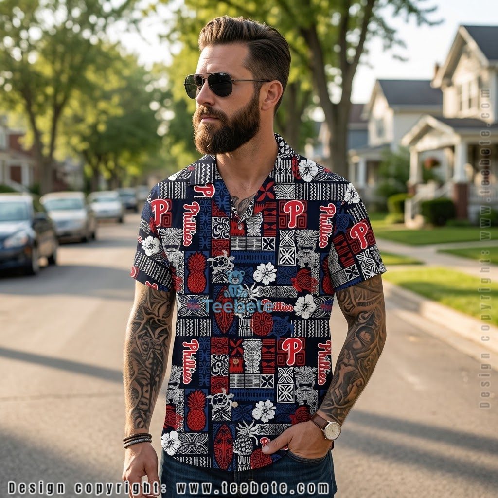Tiki Patchwork Philadelphia Phillies Aloha Shirt