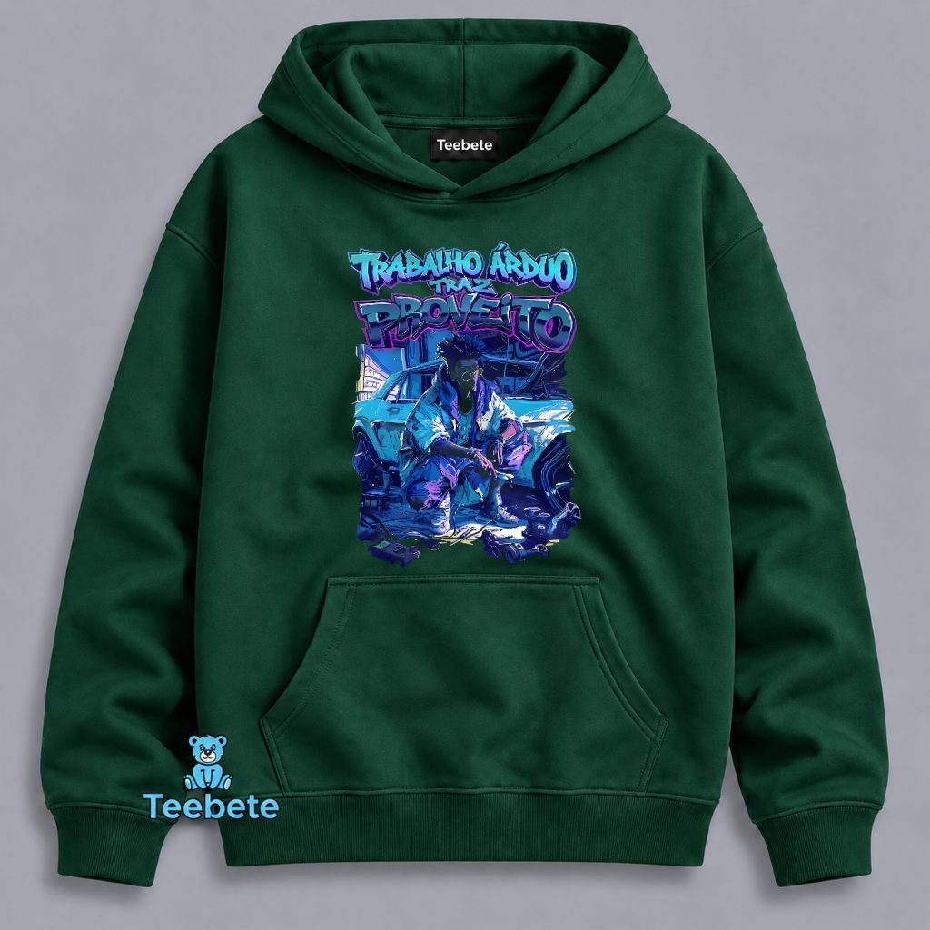 Trabalho Arduo Traz Proveito Hard Work Pays Off Mechanic Graffiti Hoodie Trabalho Arduo Traz Proveito Hard Work Pays Off Mechanic Graffiti Hoodie