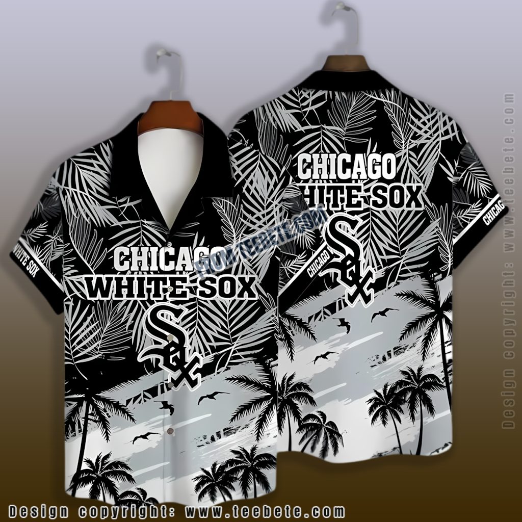 Tropical Palm Chicago White Sox Beach Shirt