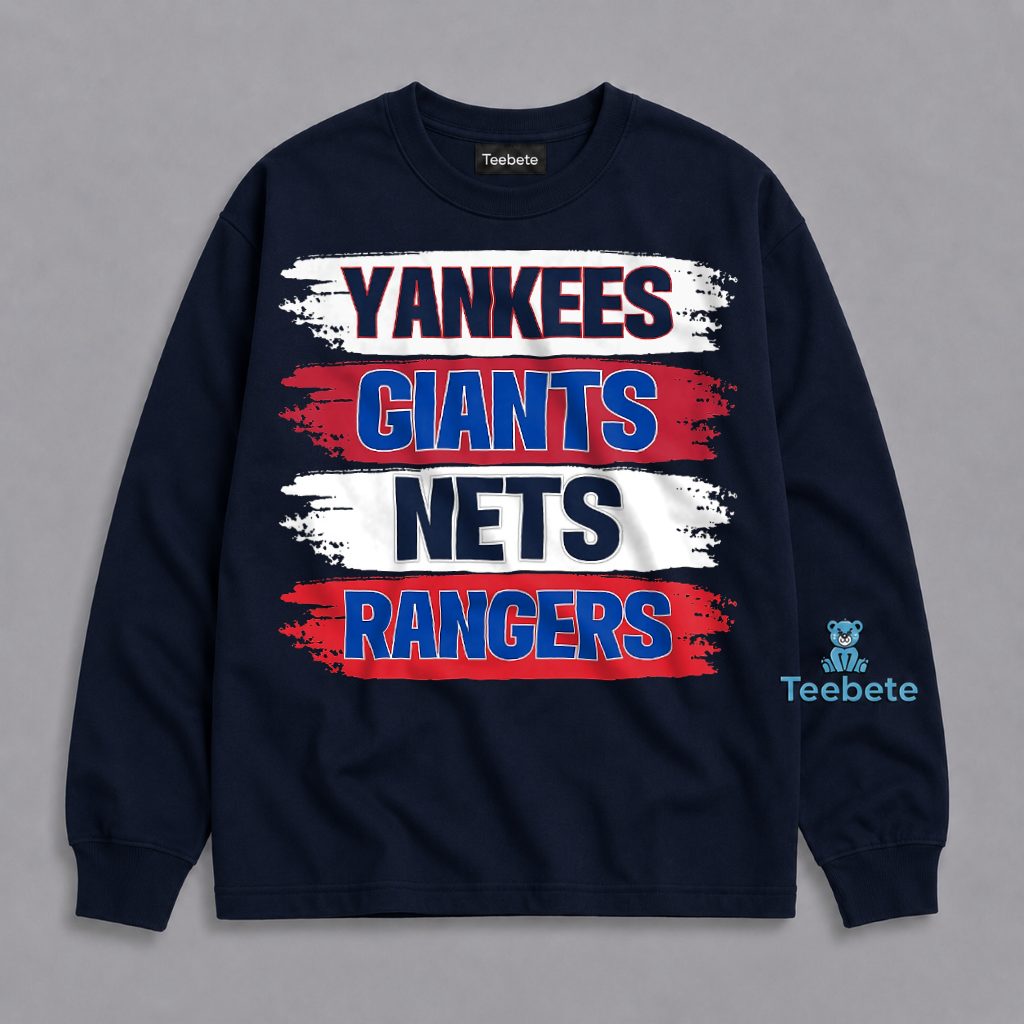 Yankees Giants Nets Rangers New York Sports Fan Long Sleeve Yankees Giants Nets Rangers New York Sports Fan Long Sleeve