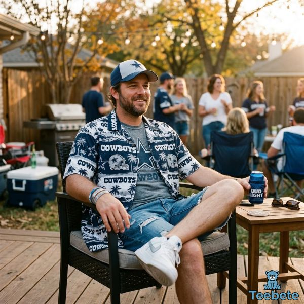 Dallas Cowboys Fan Wearing Hawaiian Shirt