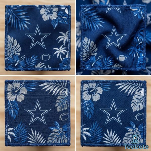 Dallas Cowboys Hawaiian Shirt Fabric Close Up