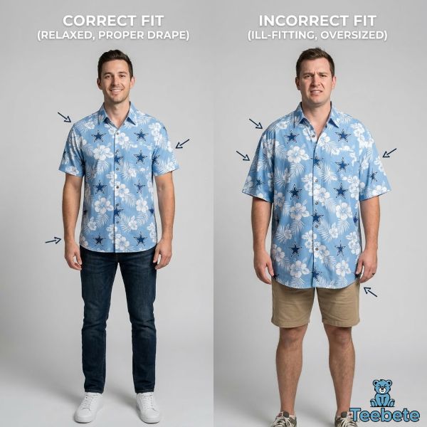 Dallas Cowboys Hawaiian Shirt Proper Fit