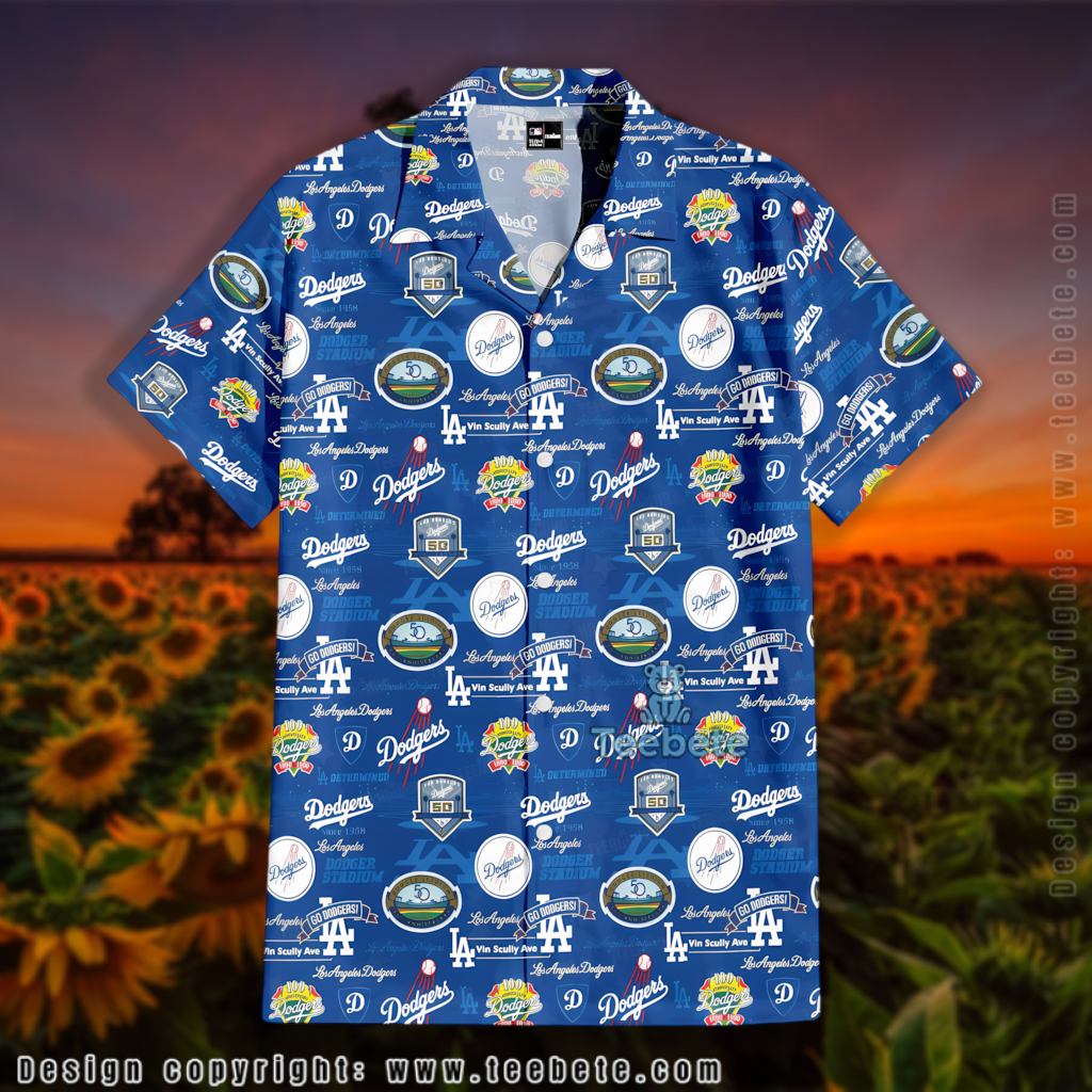 All Over Logo Pattern Los Angeles Dodgers Aloha Shirt Version 2 All Over Logo Pattern Los Angeles Dodgers Aloha Shirt Version 2