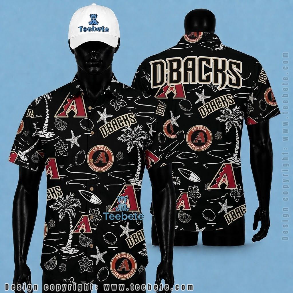 Arizona Diamondbacks Button Up Shirt Doodle Badge Black
