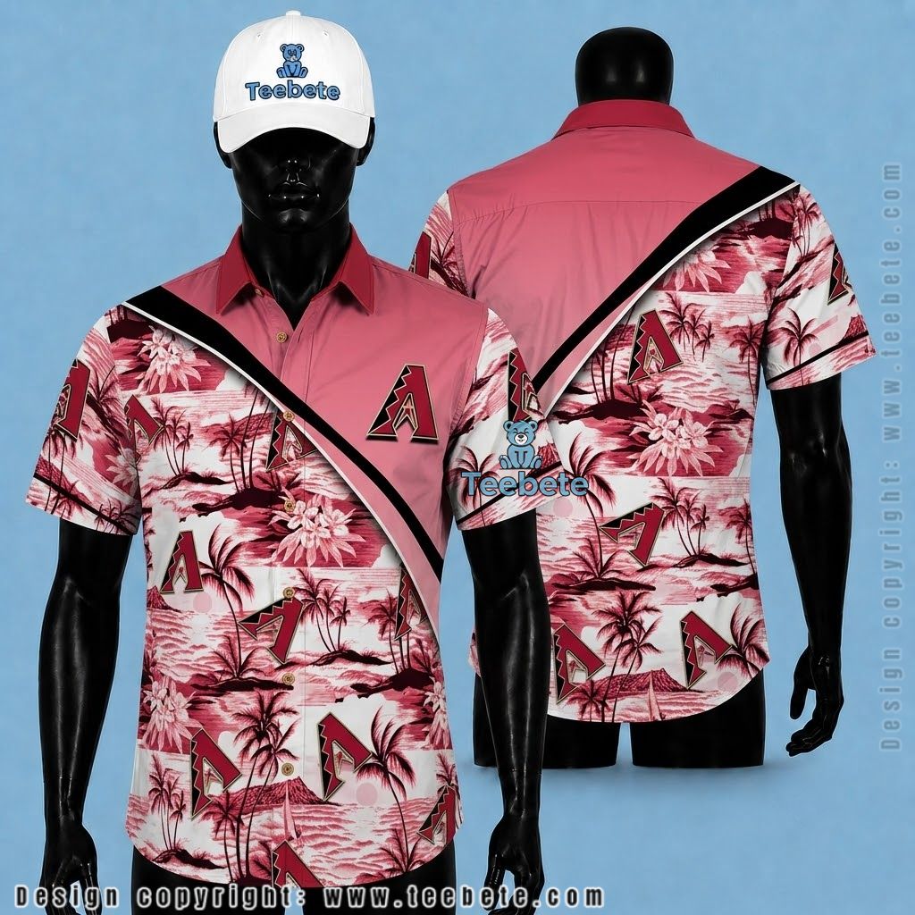 Arizona Diamondbacks Hawaiian Shirt Island Scenic Colorblock Pink