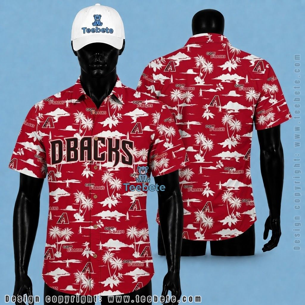 Arizona Diamondbacks Hawaiian Shirt Palm Cloud Print Red