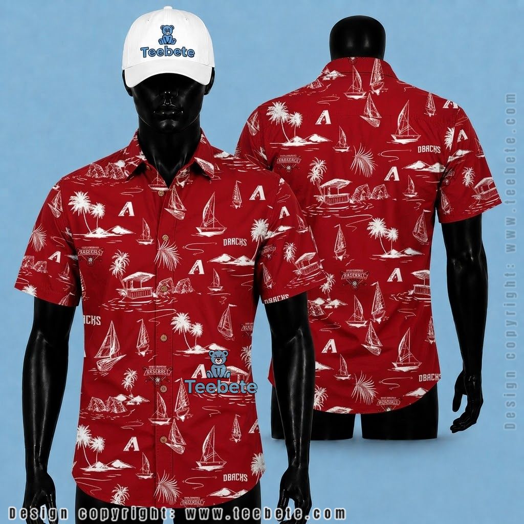 Arizona Diamondbacks Hawaiian Shirt Sailboat Island Red