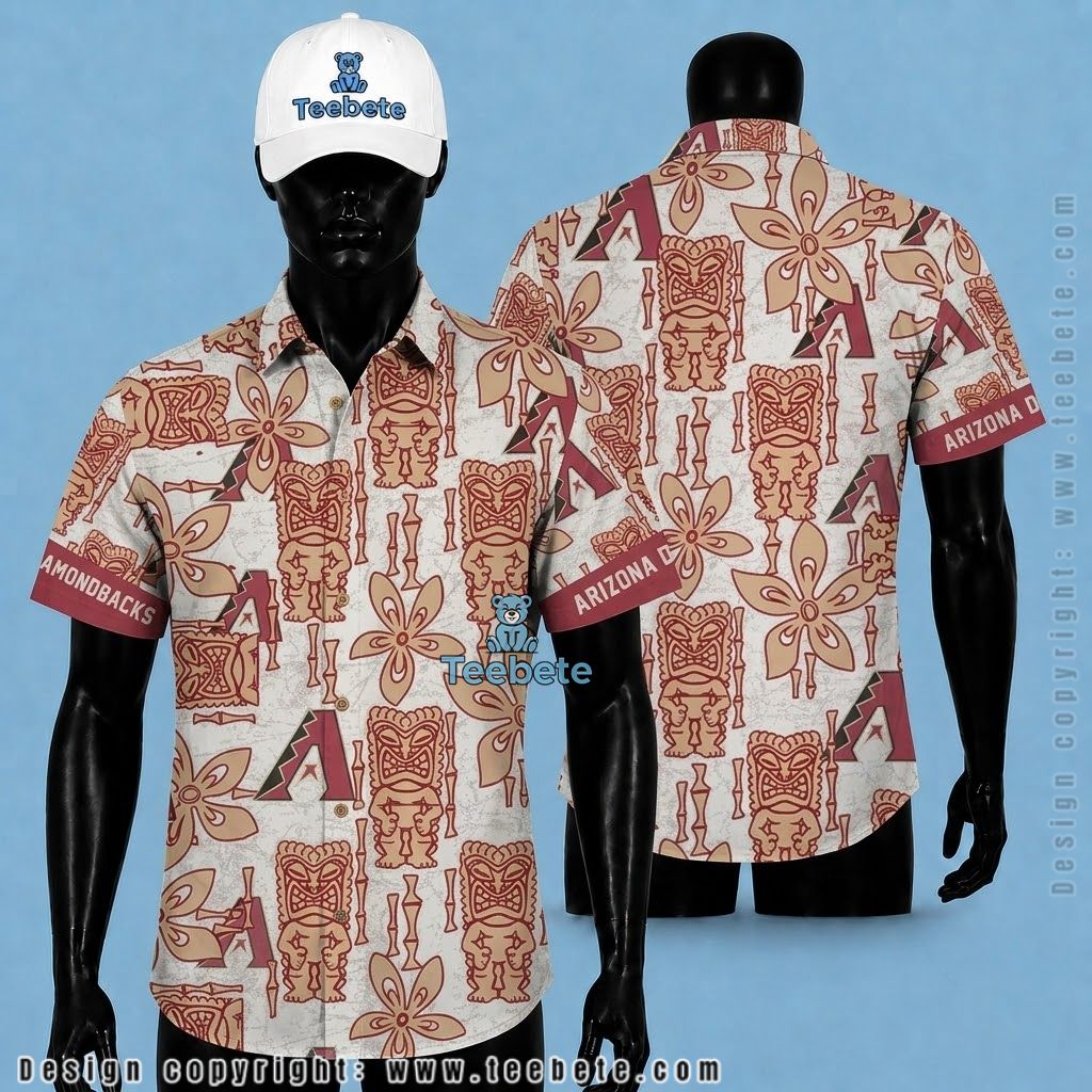 Arizona Diamondbacks Hawaiian Shirt Tiki Totem White