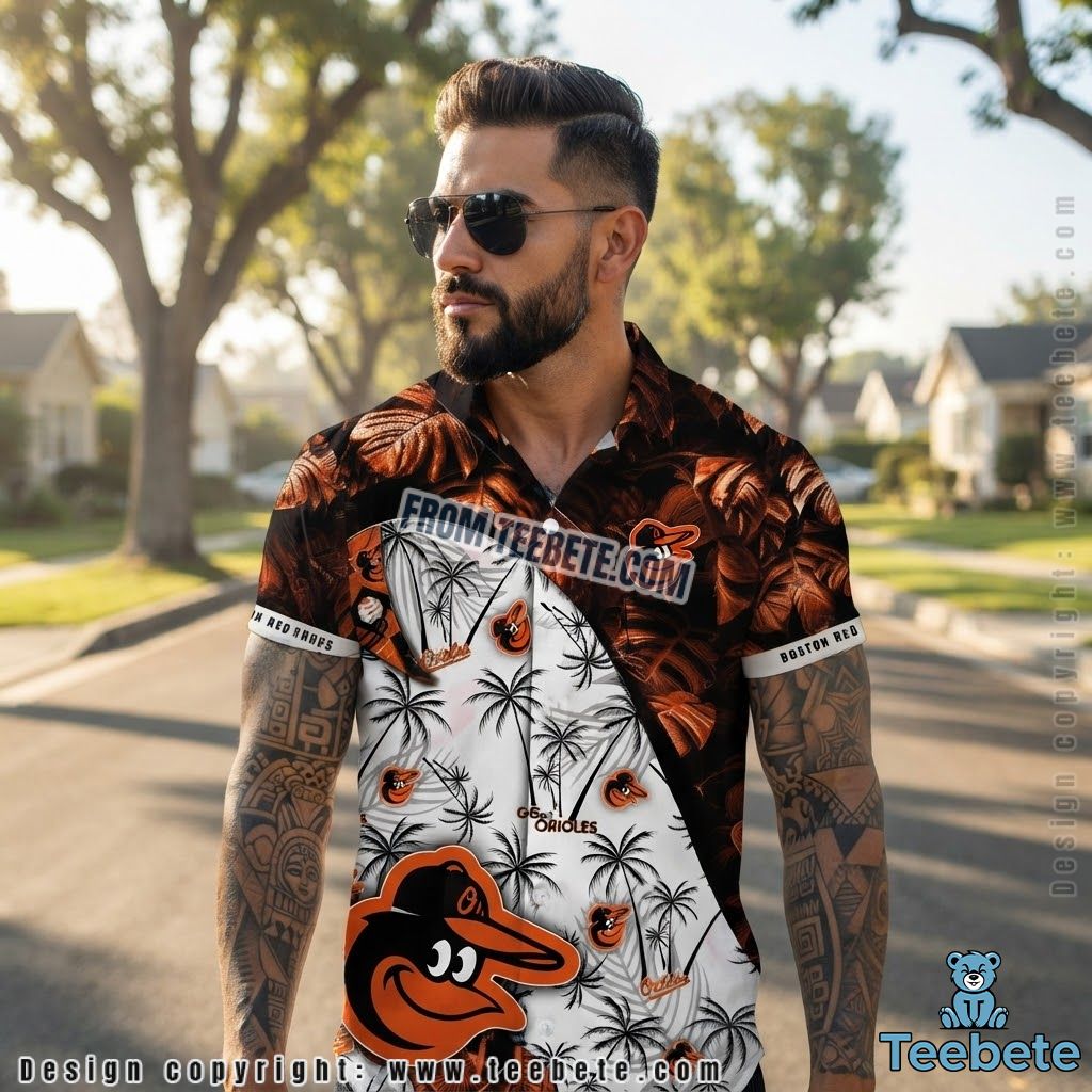 Baltimore Orioles Aloha Shirt MLB Go Orioles Coconut Tree