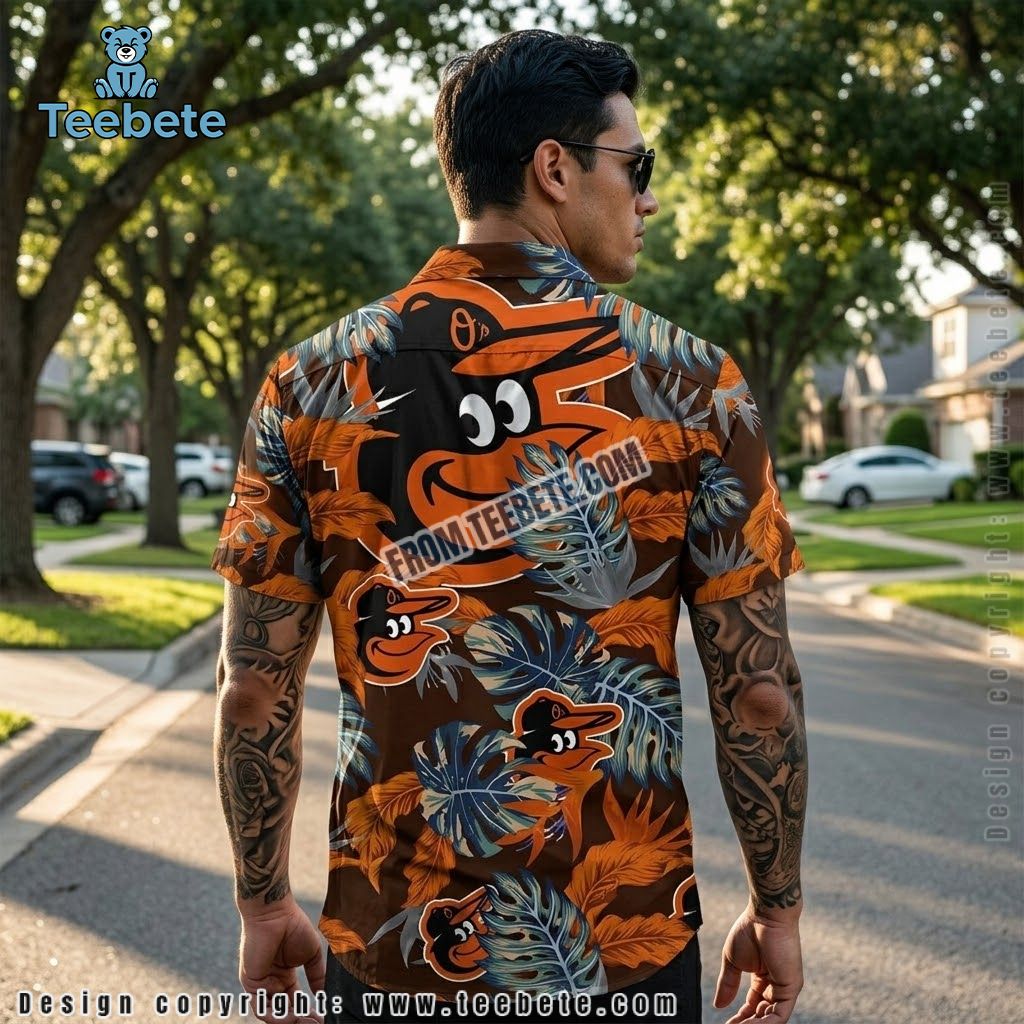 Baltimore Orioles Hawaiian Shirt MLB Monstera Leaf Version 2 Baltimore Orioles Hawaiian Shirt MLB Monstera Leaf Version 2