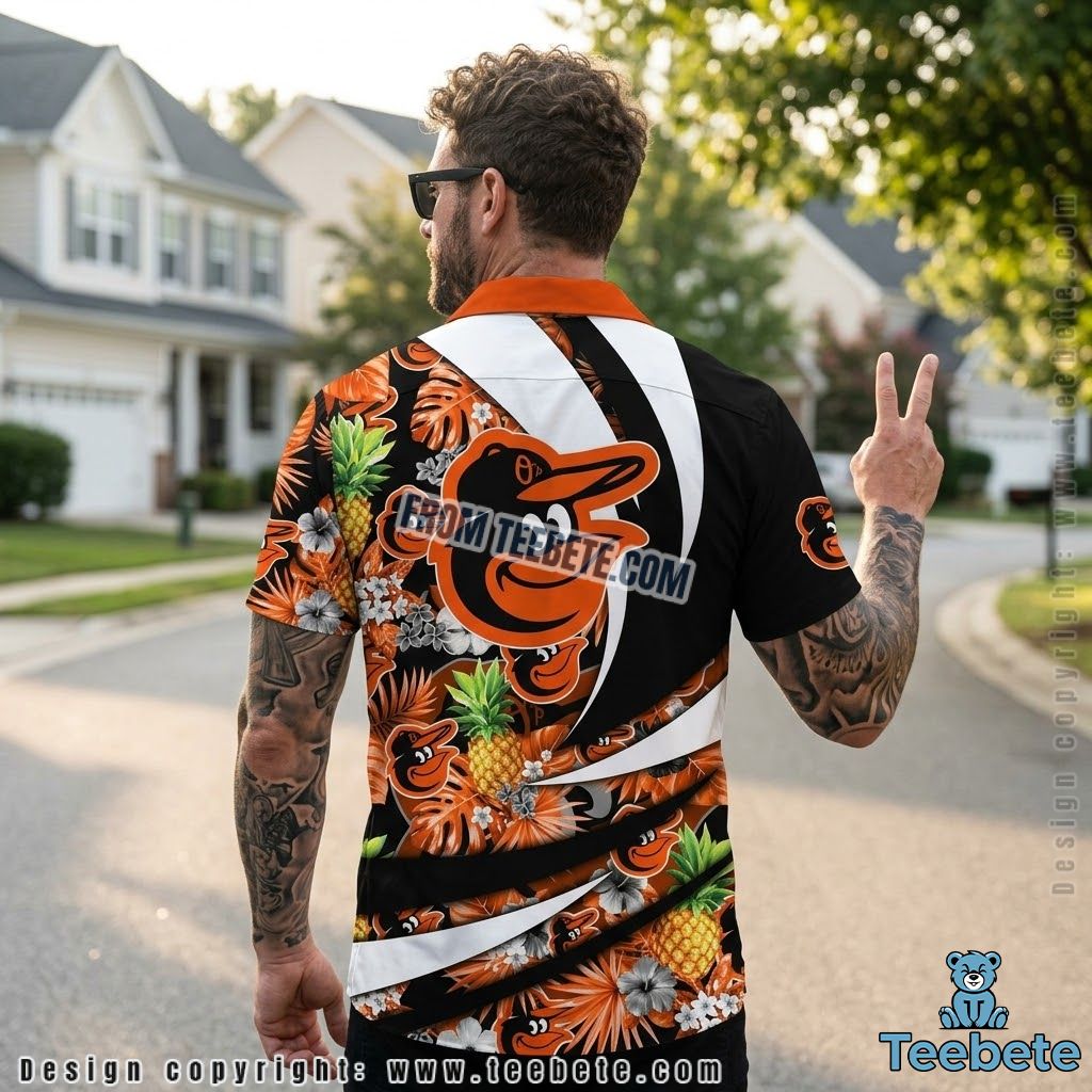 Baltimore Orioles Hawaiian Shirt MLB Pineapple Tropical Pattern Version 2 Baltimore Orioles Hawaiian Shirt MLB Pineapple Tropical Pattern Version 2