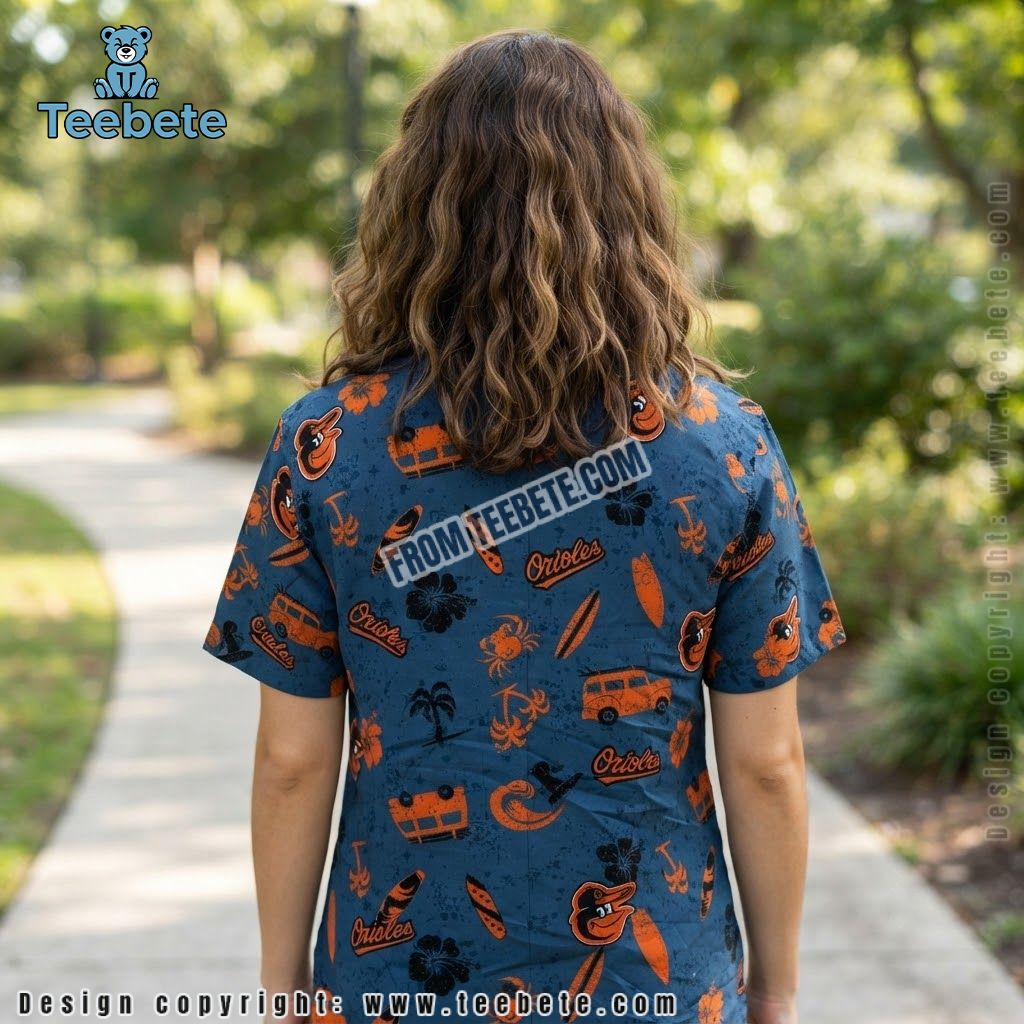Baltimore Orioles Hawaiian Shirt Surf Crab Beach Wagon Version 2 Baltimore Orioles Hawaiian Shirt Surf Crab Beach Wagon Version 2