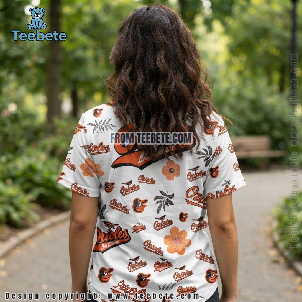 Baltimore Orioles Hawaiian Shirt Tropical Floral Bird Logo Pattern Version 2 Baltimore Orioles Hawaiian Shirt Tropical Floral Bird Logo Pattern Version 2