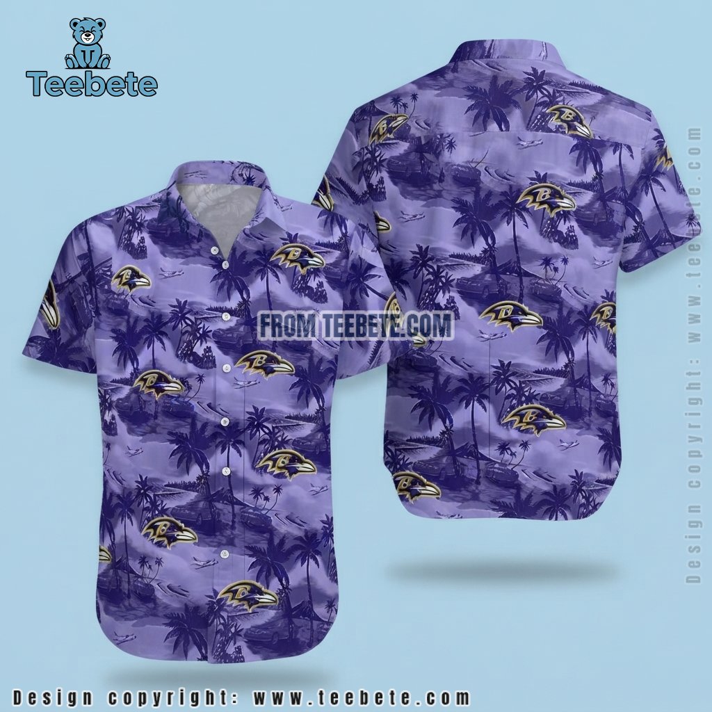 Baltimore Ravens Vintage Island Resort Hawaiian Shirt