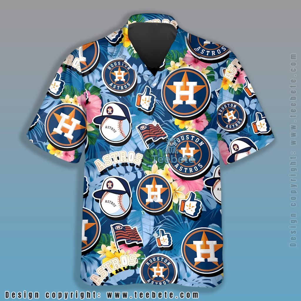 Baseball Pattern Houston Astros Hawaiian Shirt
