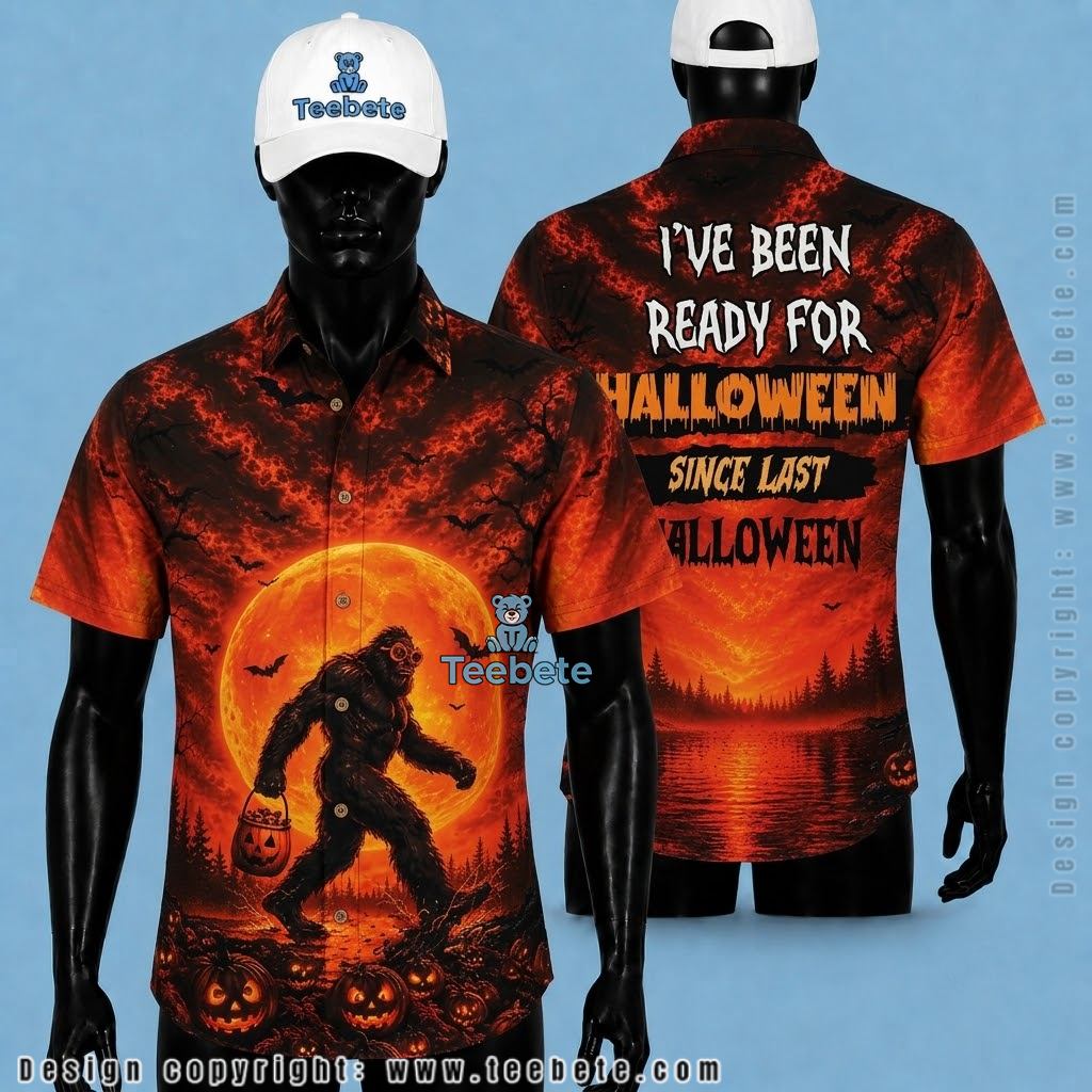 Bigfoot Trick-or-Treating Hawaiian Shirt