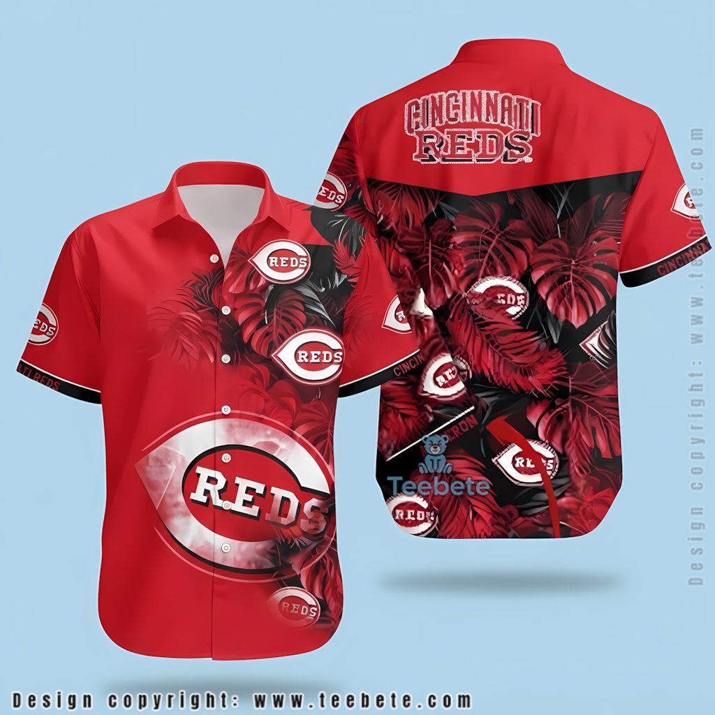 Cincinnati Reds Hawaiian Shirt Dancing Skeleton Cincinnati Reds Hawaiian Shirt Dancing Skeleton