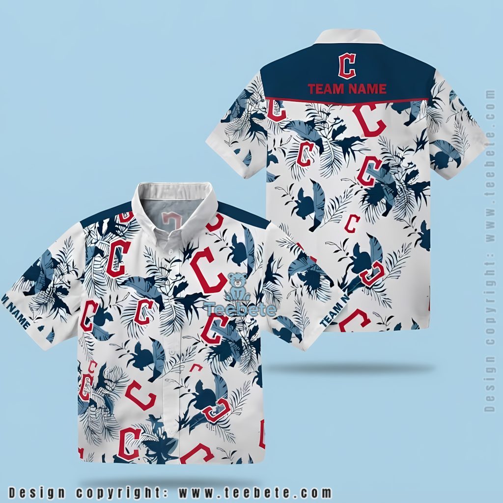 Cleveland Guardians Aloha Shirt White Tropical Floral Pattern
