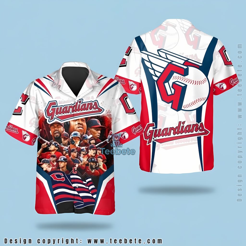 Cleveland Guardians Hawaiian Shirt Team Roster Flag Print