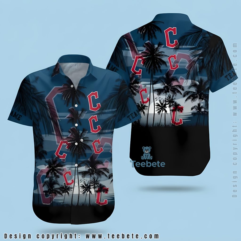 Cleveland Guardians Tropical Shirt Sunset Scene
