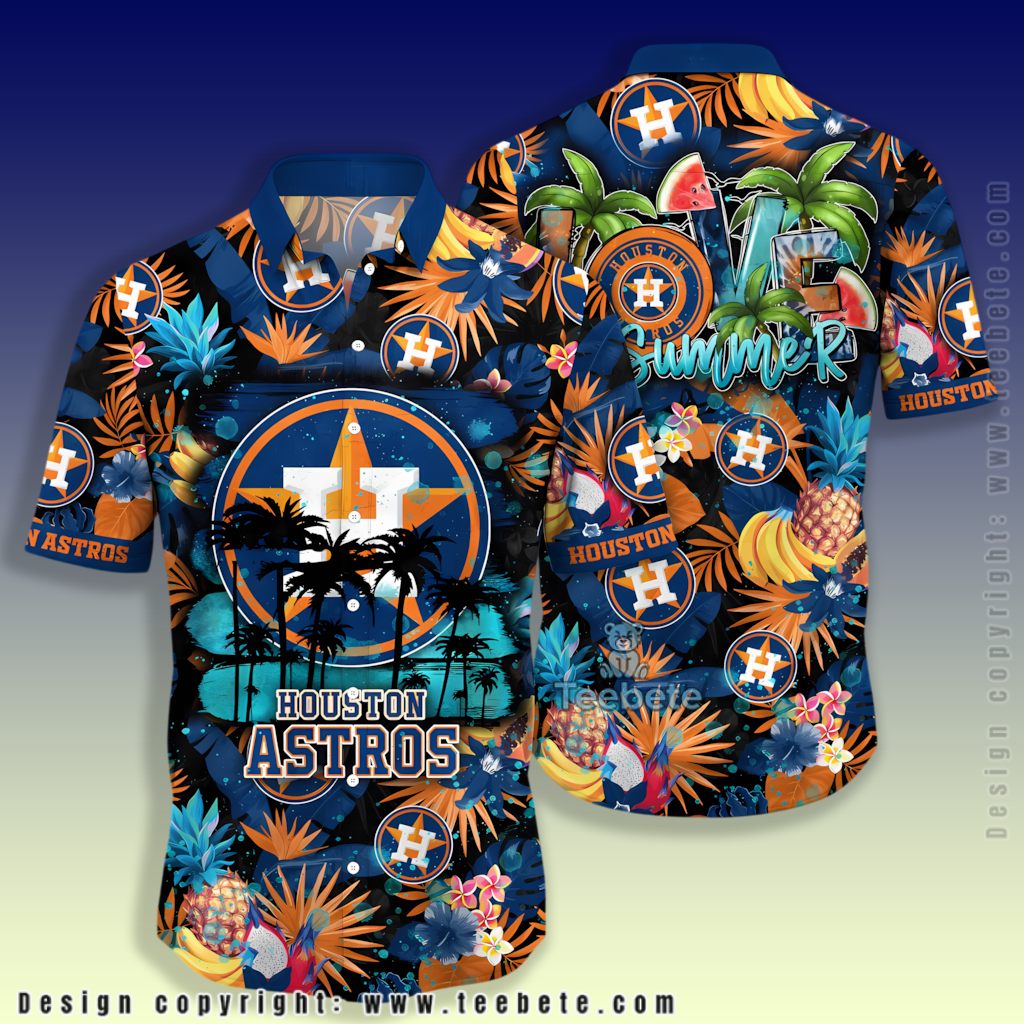 Coral Reef Houston Astros Hawaiian Shirt