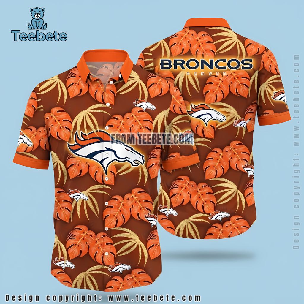 Denver Broncos Aloha Shirt Hibiscus Gradient