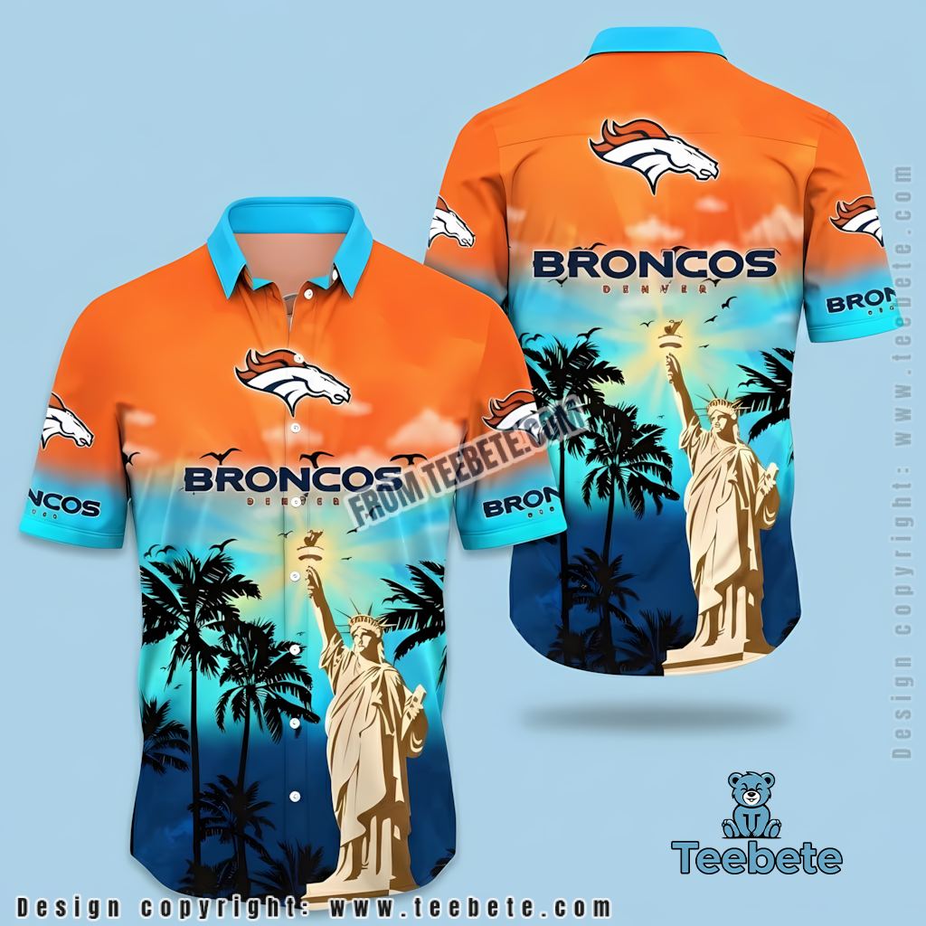 Denver Broncos Aloha Shirt Poppy Bloom Denver Broncos Aloha Shirt Poppy Bloom