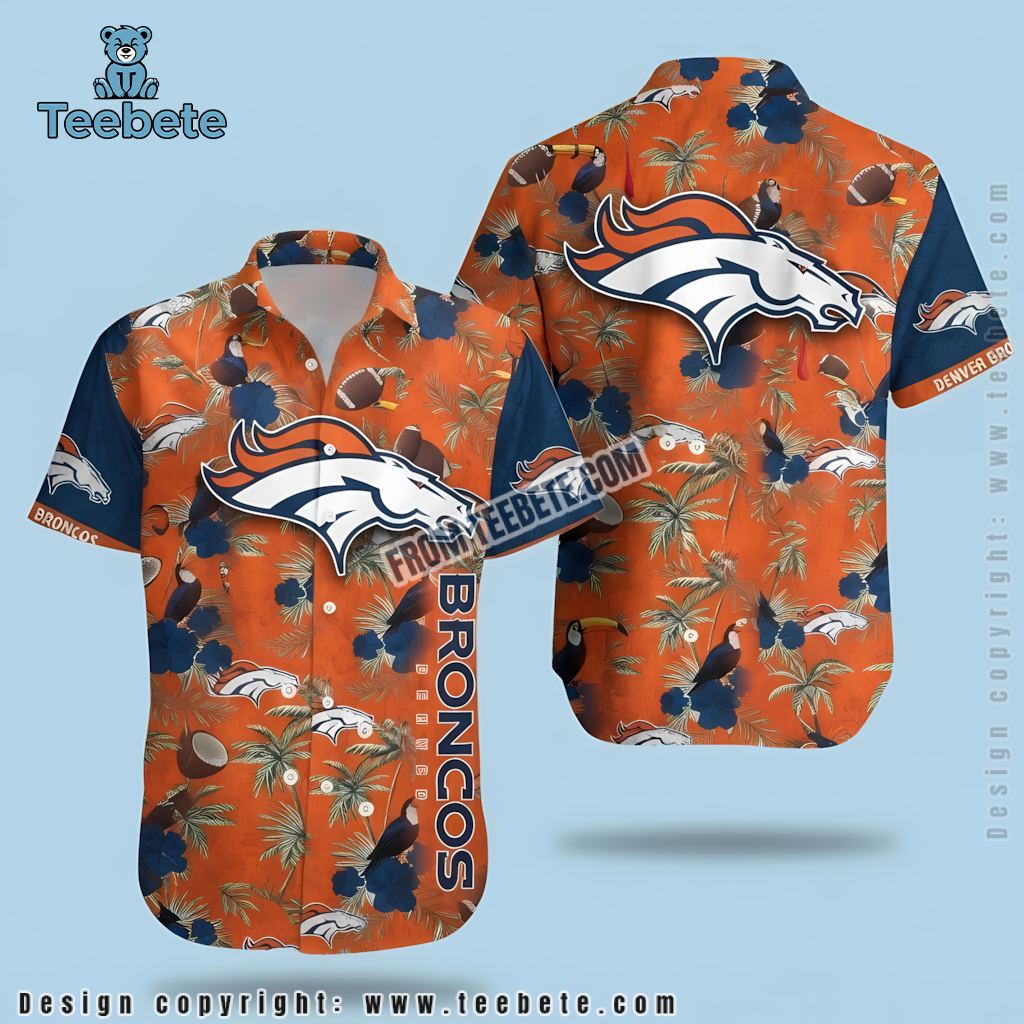Denver Broncos Button Up Shirt Tropical Toucan