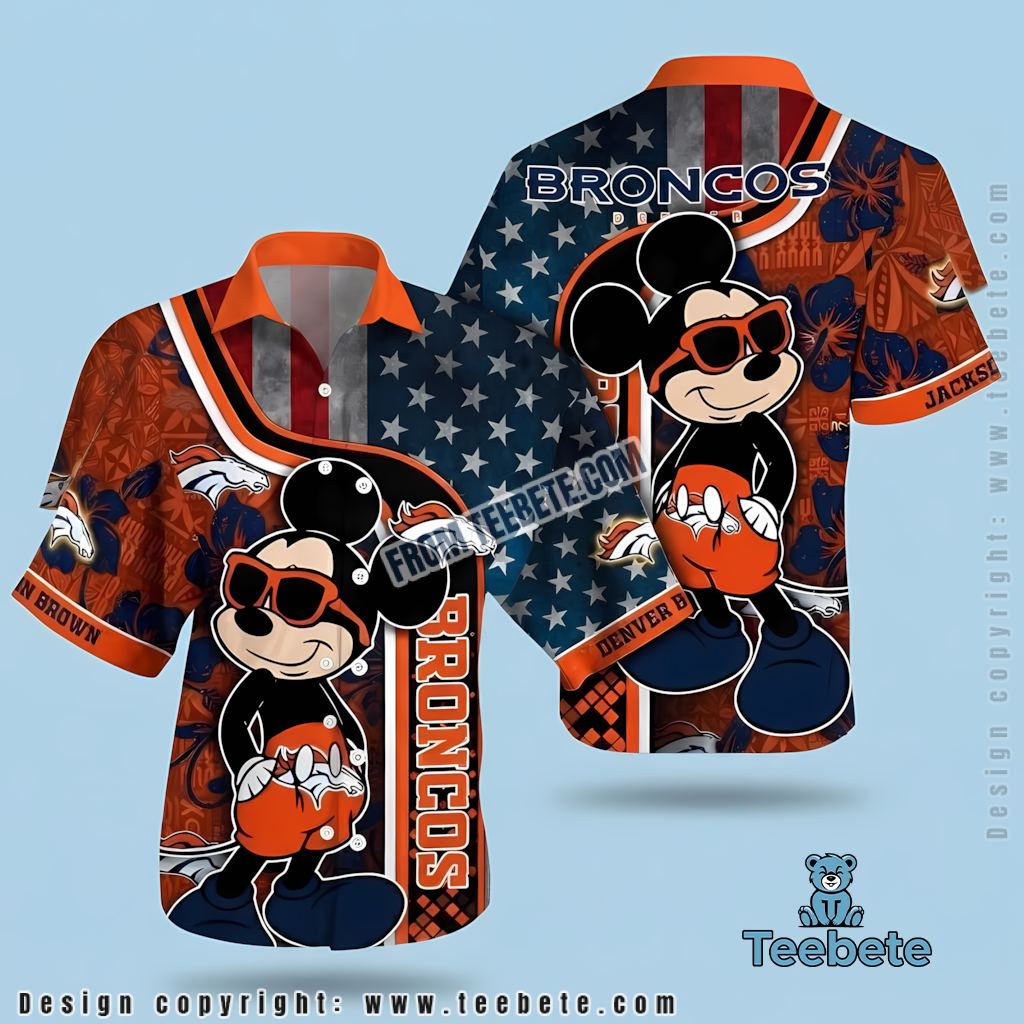 Denver Broncos Hawaiian Shirt Mickey Mouse