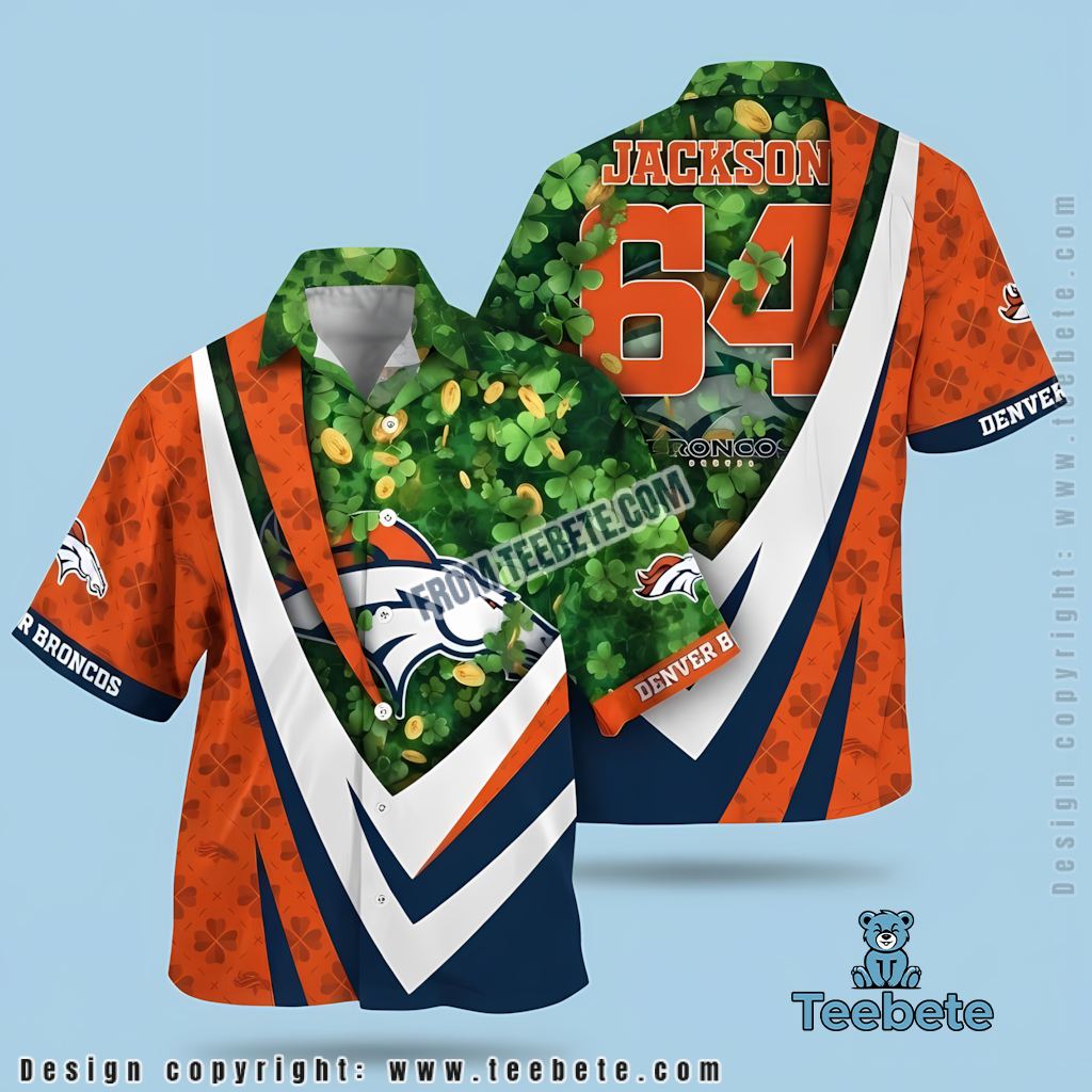 Denver Broncos Hawaiian Shirt Shamrock St. Patrick
