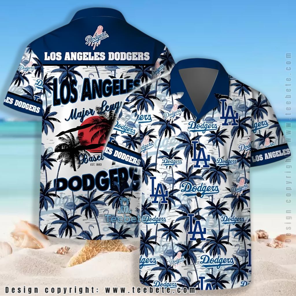 Flamingo Palm Tree Los Angeles Dodgers Hawaiian Shirt Version 2 Flamingo Palm Tree Los Angeles Dodgers Hawaiian Shirt Version 2