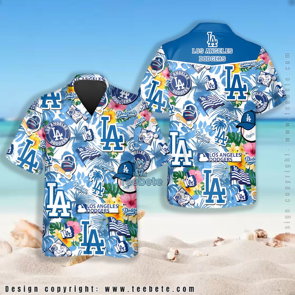 Floral Icons Los Angeles Dodgers Hawaiian Shirt Version 2 Floral Icons Los Angeles Dodgers Hawaiian Shirt Version 2