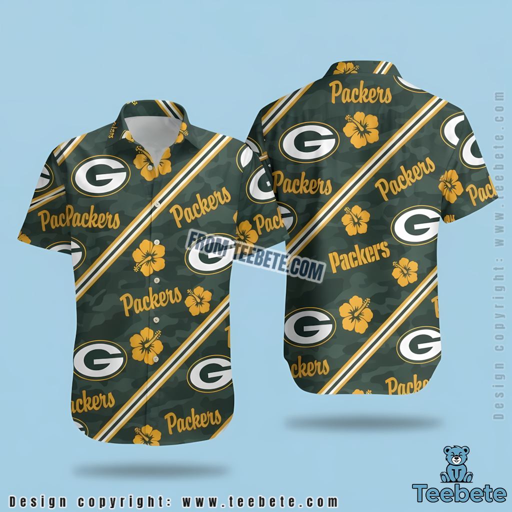 Green Bay Packers Hawaiian Shirt Diagonal Stripe