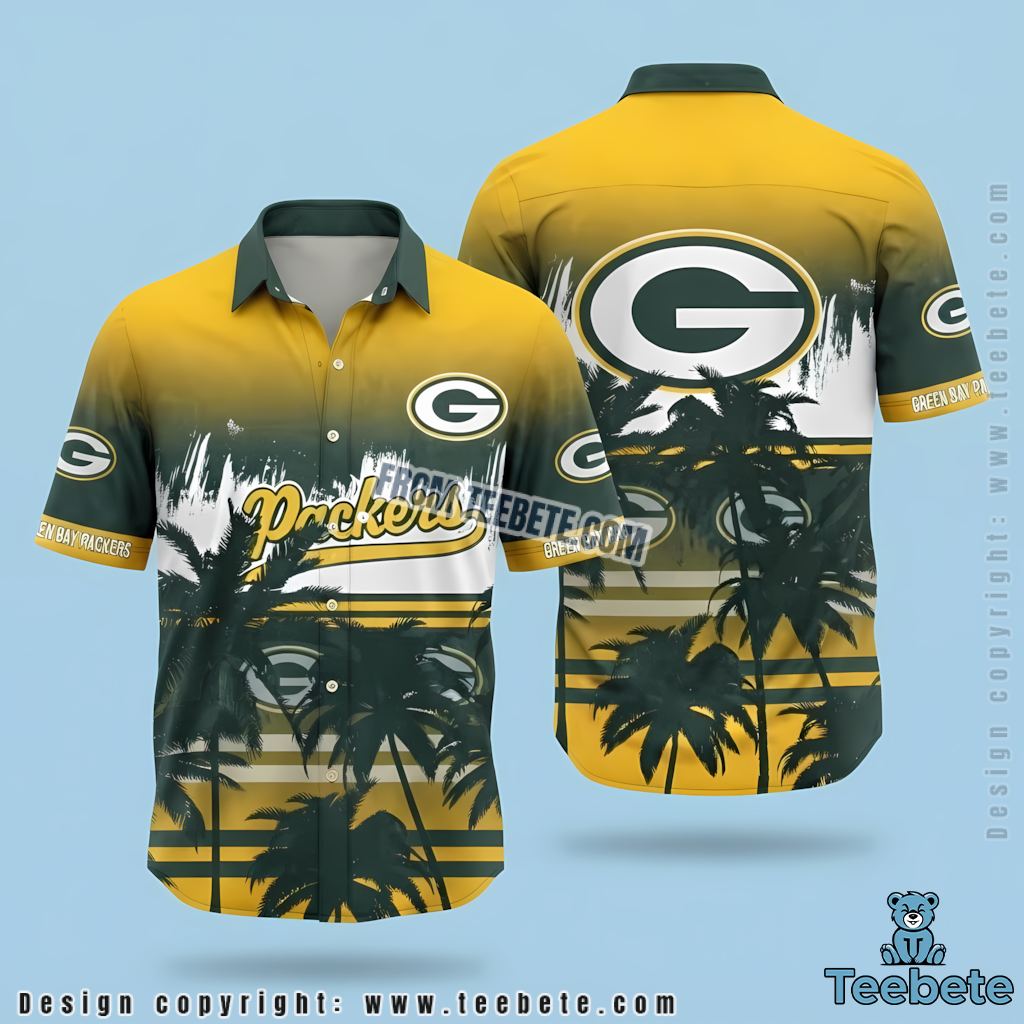 Green Bay Packers Hawaiian Shirt Palm Tree