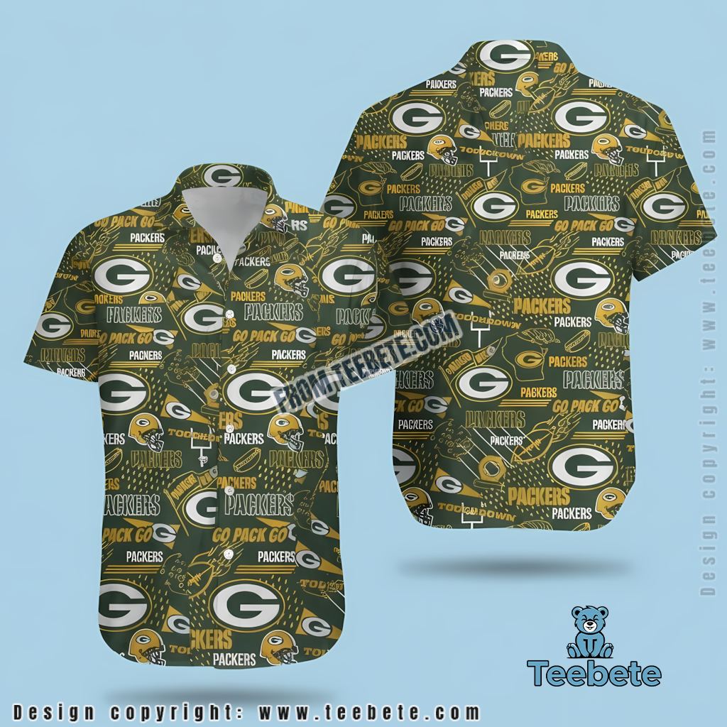 Green Bay Packers Hawaiian Shirt Touchdown Allover
