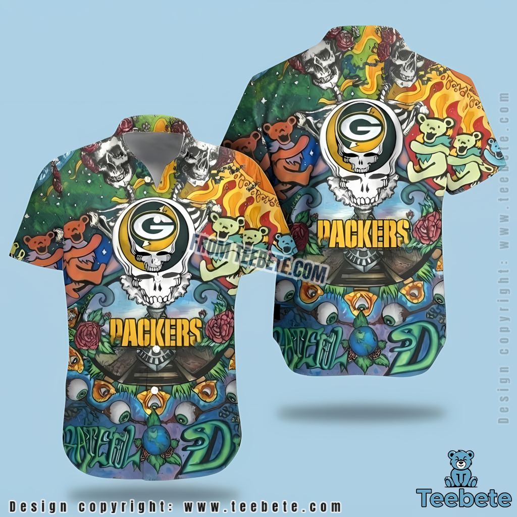 Green Bay Packers Tropical Shirt Grateful Dead