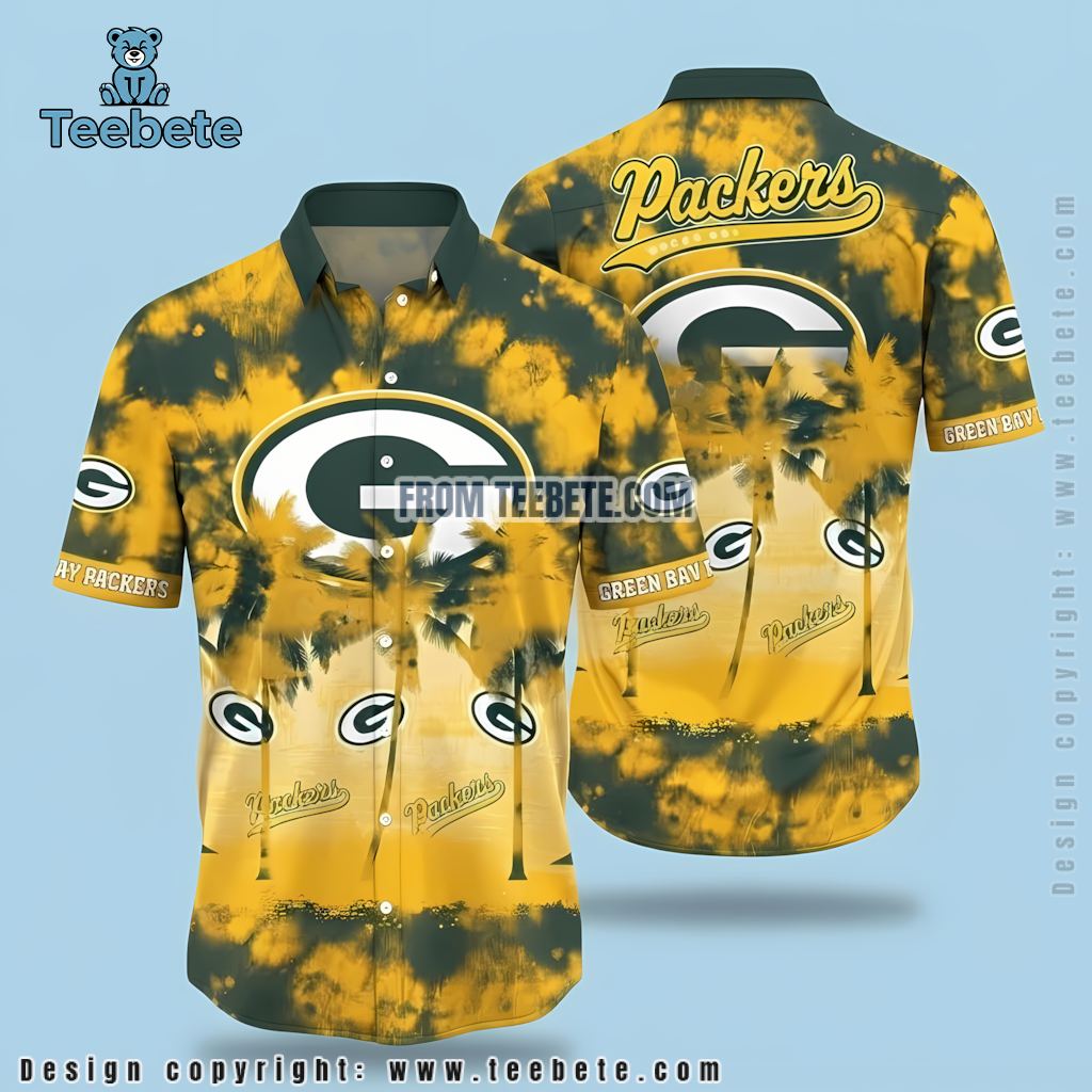 Green Bay Packers Tropical Shirt Tie Dye Green Bay Packers Tropical Shirt Tie Dye