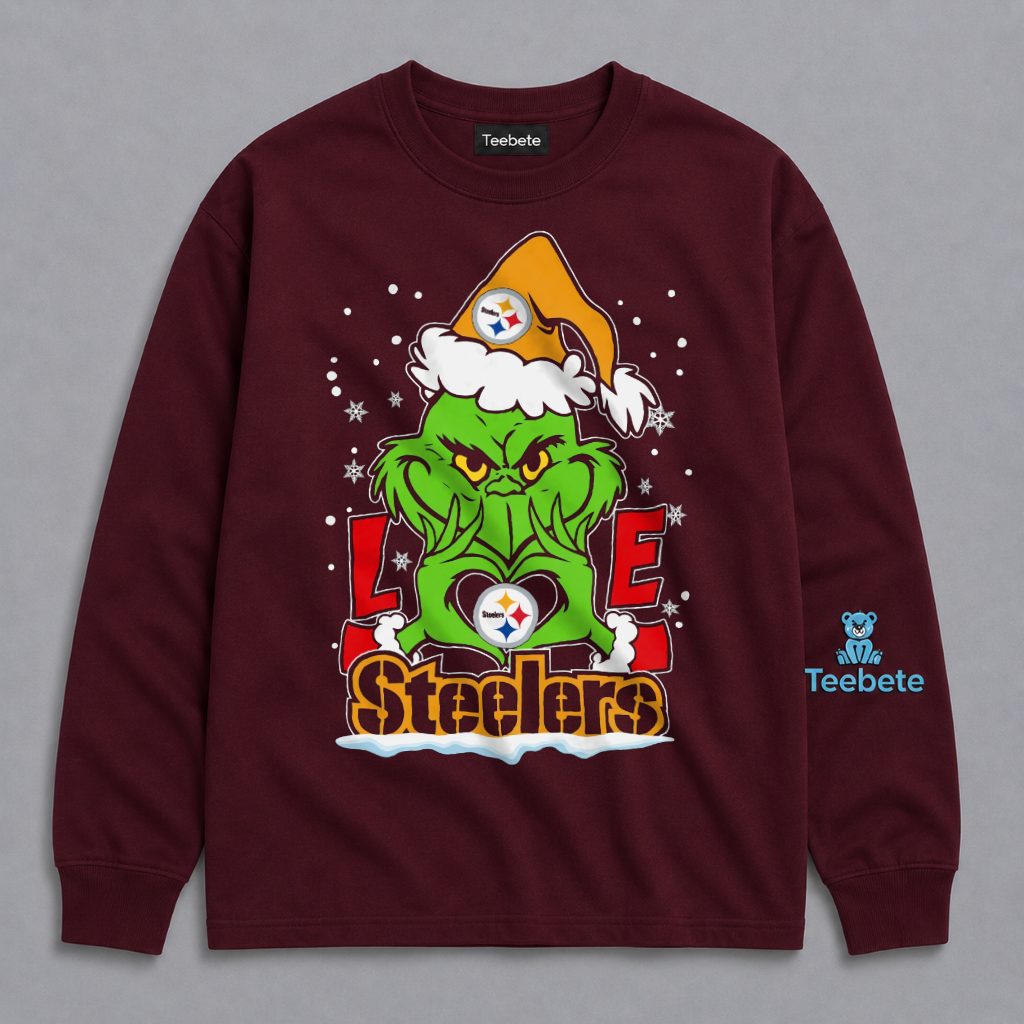 Grinch Love Pittsburgh Steelers Christmas Long Sleeve Grinch Love Pittsburgh Steelers Christmas Long Sleeve