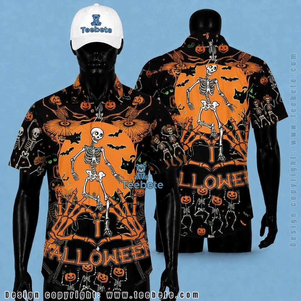Halloween Skeleton Dance Hawaiian Shirt